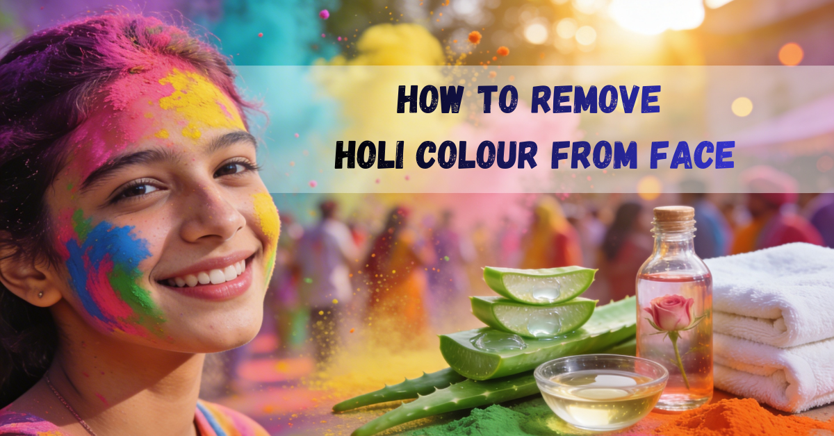how to remove holi colour from face