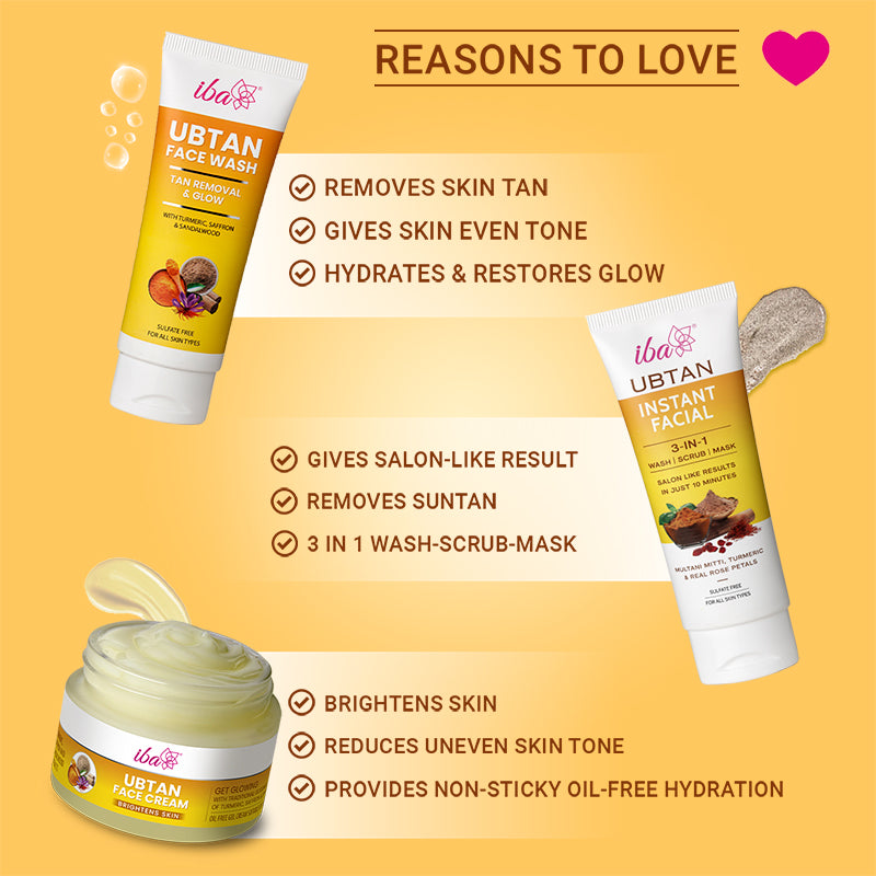 Iba Ubtan Essentials Skin Care Regime Combo for Glowing Skin