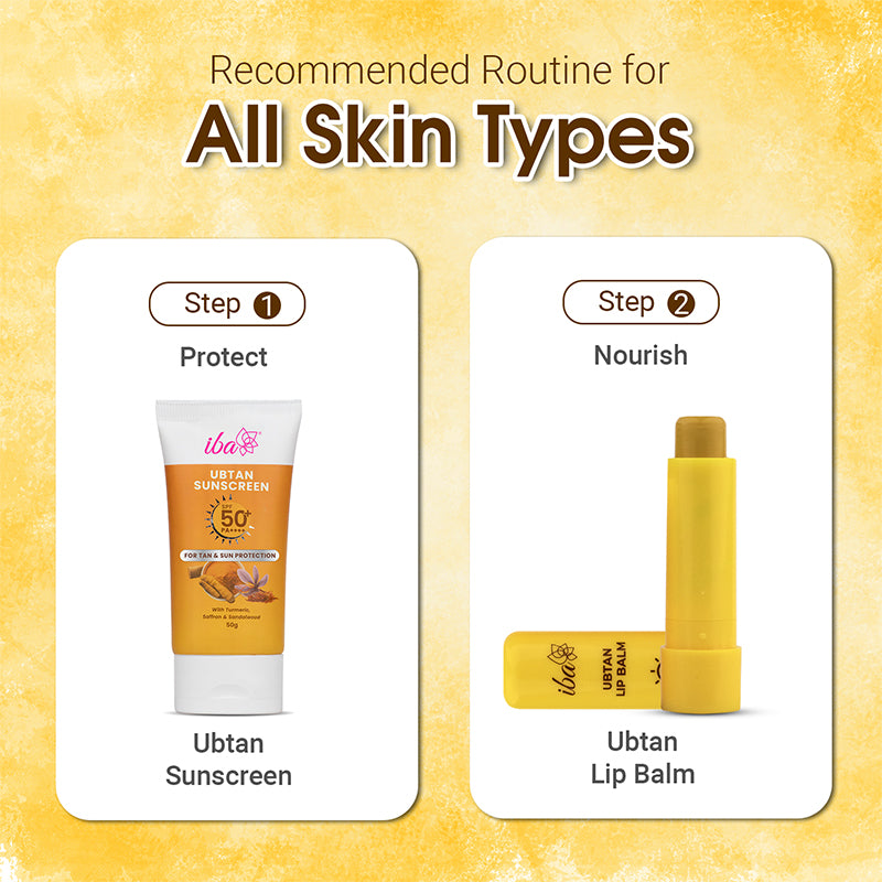 Iba Ubtan Lip Balm + Ubtan Sunscreen Combo