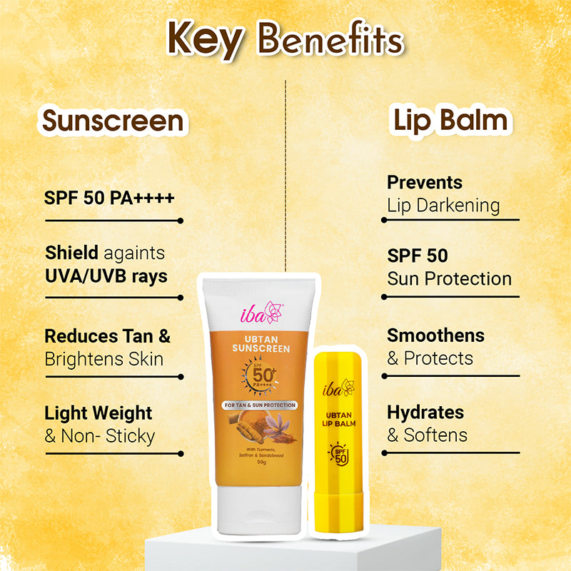 Iba Ubtan Lip Balm + Ubtan Sunscreen Combo