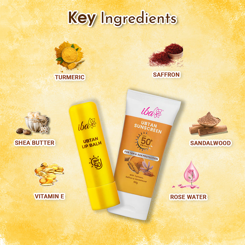 Iba Ubtan Lip Balm + Ubtan Sunscreen Combo