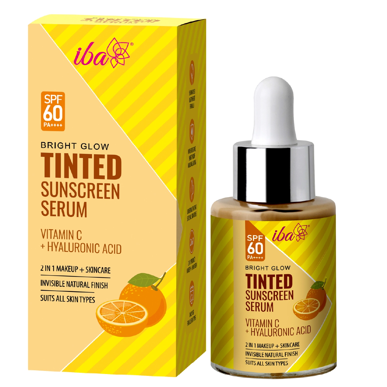 Iba Bright Glow Tinted Sunscreen Serum SPF 60 PA++++, 30 ml