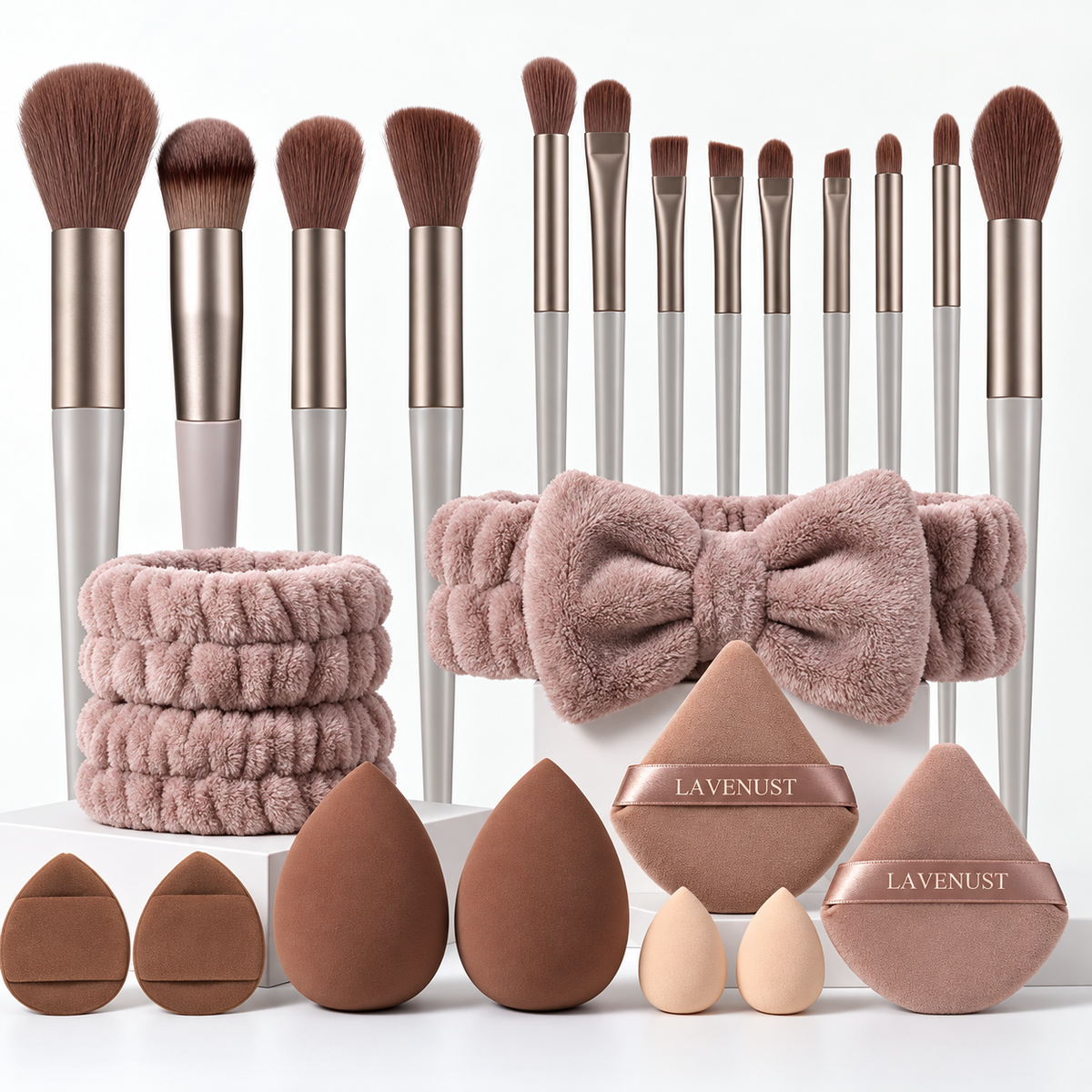 24 pc Makeup brushes and sponges set