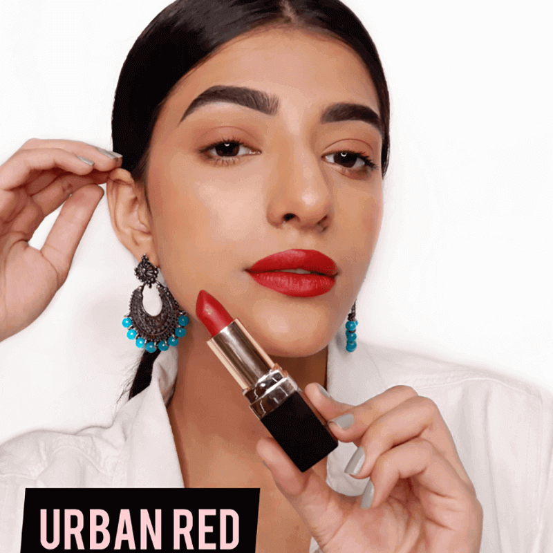 Iba Pure Lips Long Stay Matte Lipstick- M21 Urban Red, 4 g