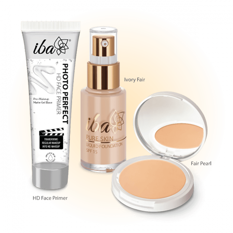 Iba Perfect Base Primer + Foundation + Compact Combo (Ivory Fair)