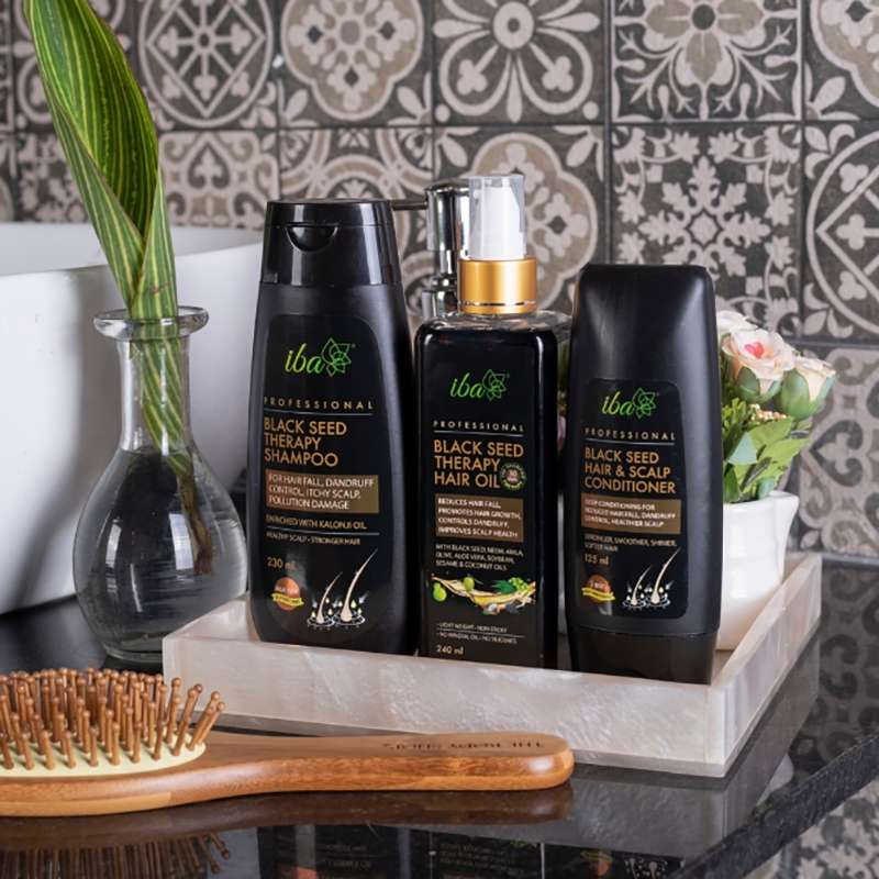 Iba Professional Black Seed Therapy Shampoo, Conditioner & Hair Oil Combo