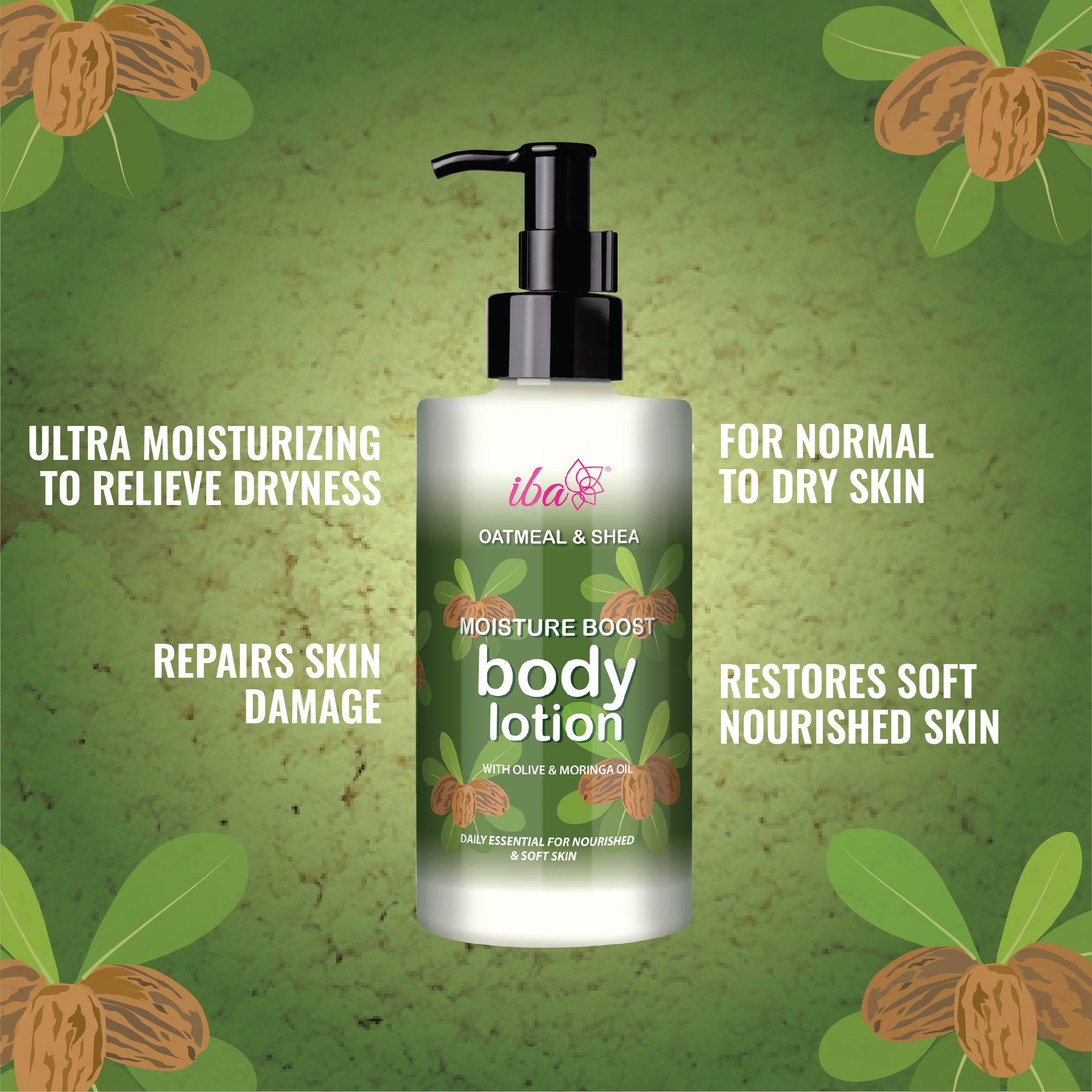 Iba Oatmeal & Shea Moisture Boost Body Lotion Features