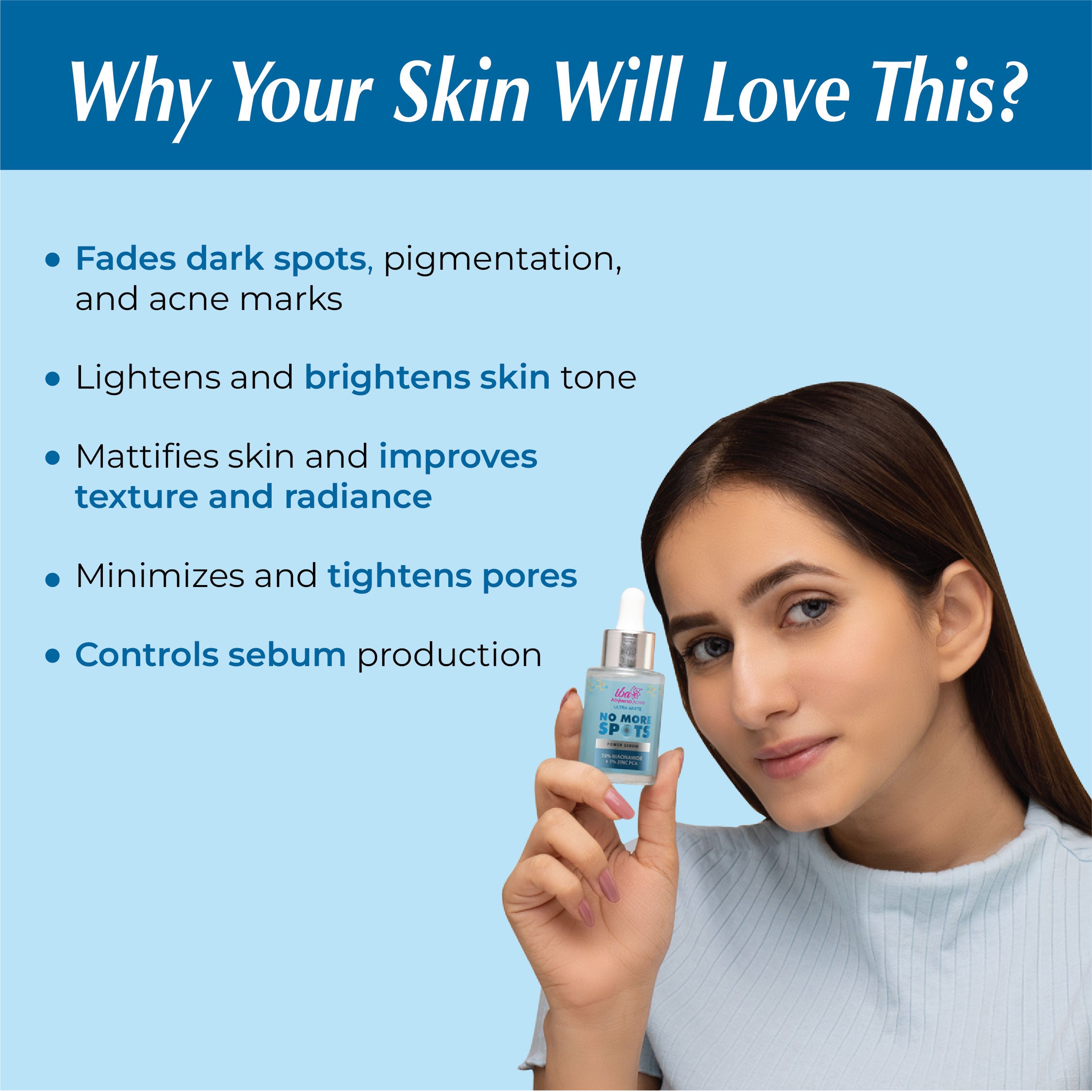 Iba Advanced Activs Ultra White No More Spots Power Serum with 10% Niacinamide