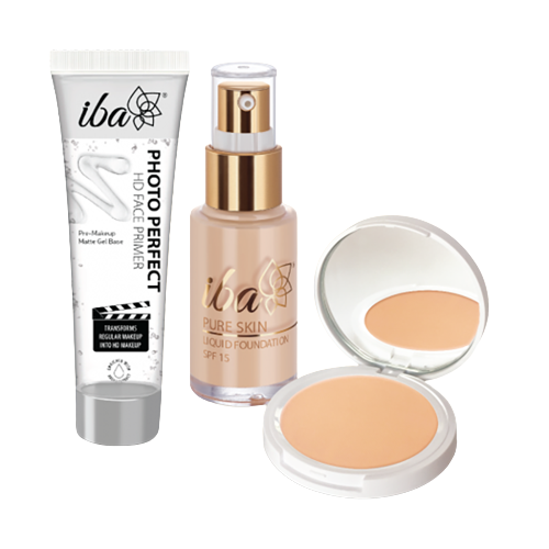 Iba Perfect Base Primer + Foundation + Compact Combo (Ivory Fair)