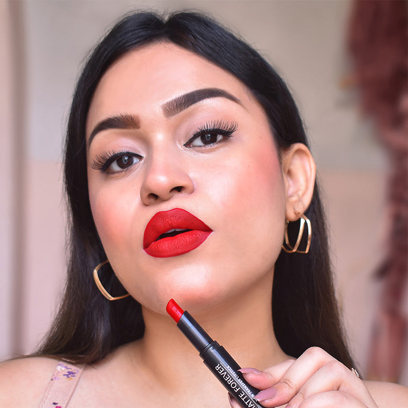 Iba Matte Forever Non Transfer Lipstick - 11 Nikkah Red, 2g