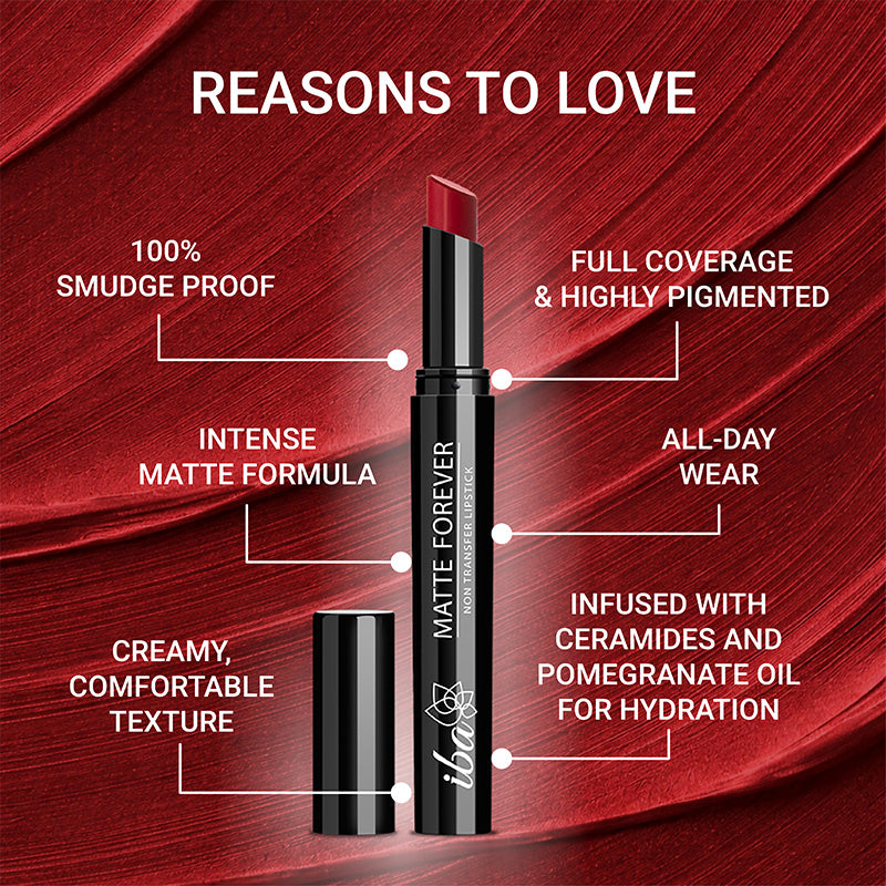 Iba Matte Forever Non Transfer Lipstick - 12 Dinner Date, 2g