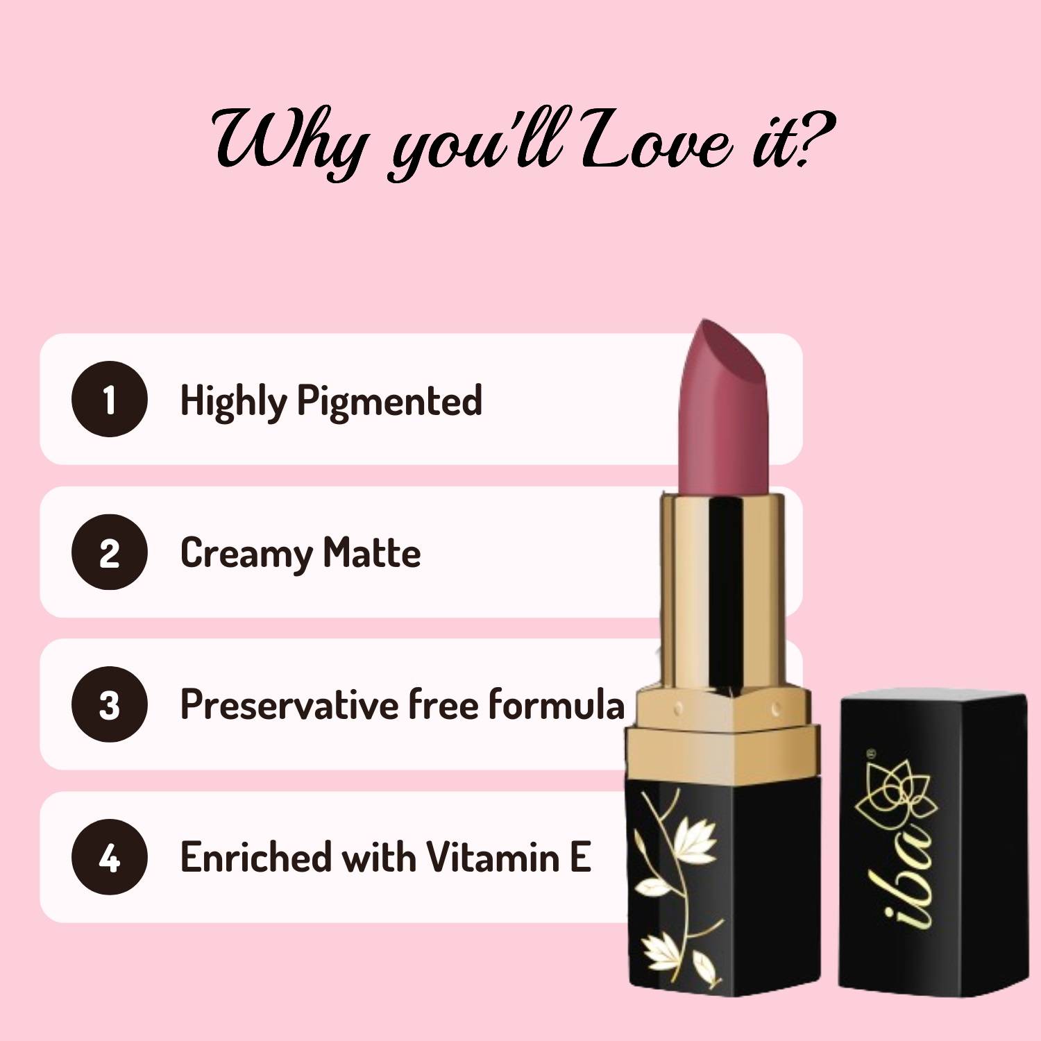 Iba Lipstick Pink Pout Benefits