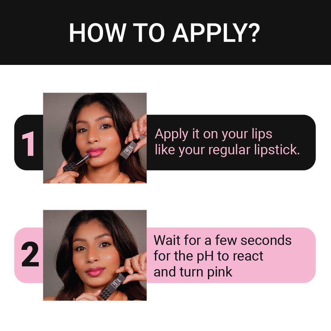 How to Apply Black To Pink Colr Change Lipstick