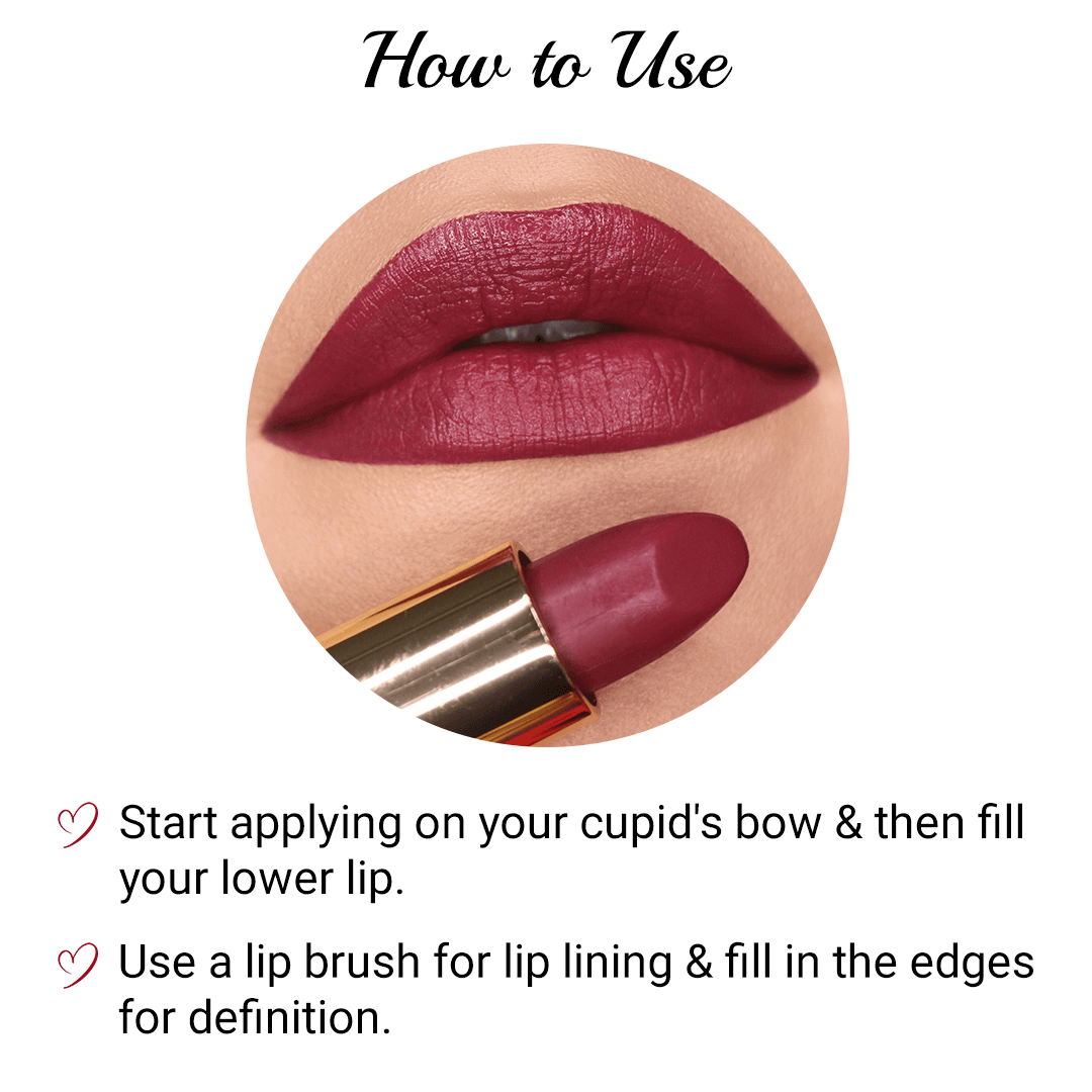 How to use Matte Lipstick-M01 Deep Mauve