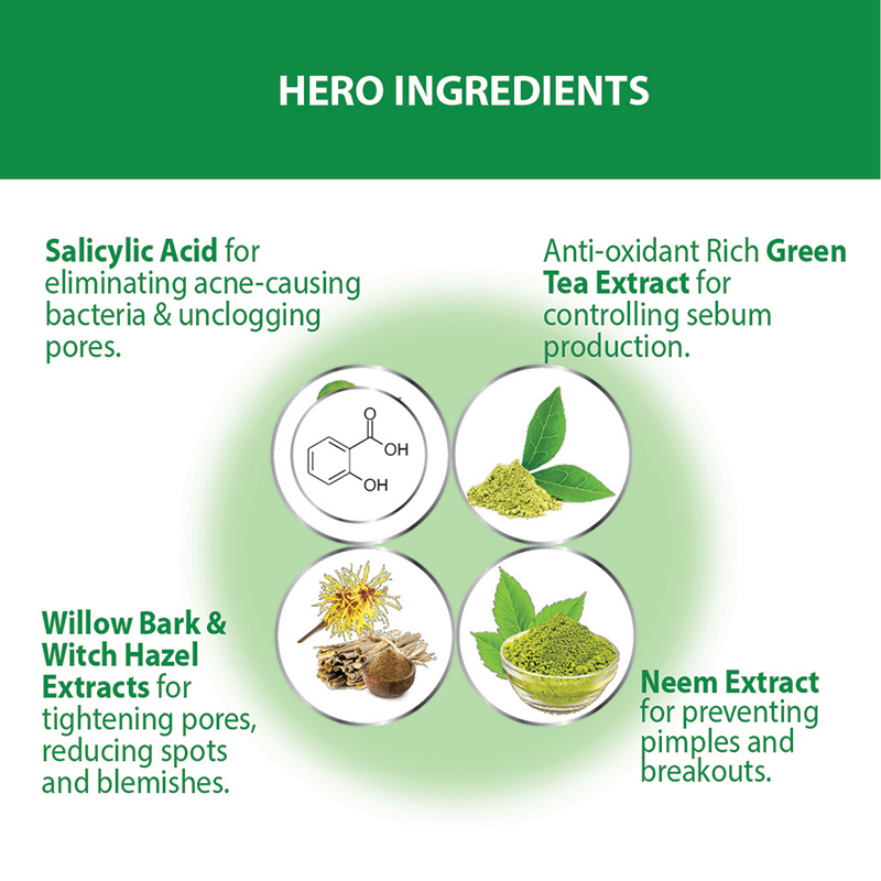 Hero Ingredients of Crystal Clear Green Tea Face Wash