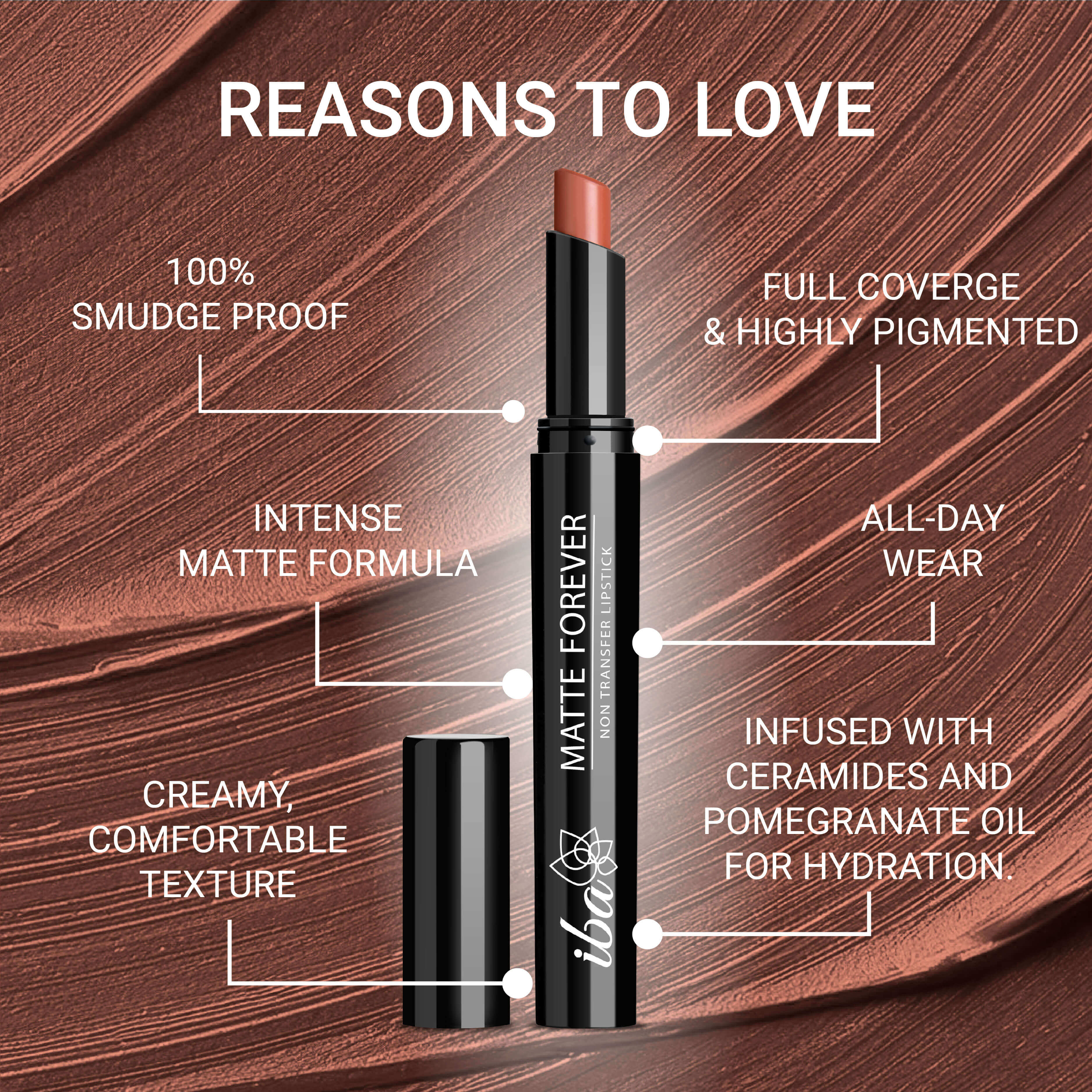 Iba Matte Forever Non Transfer Lipstick- 05 Mocha Love