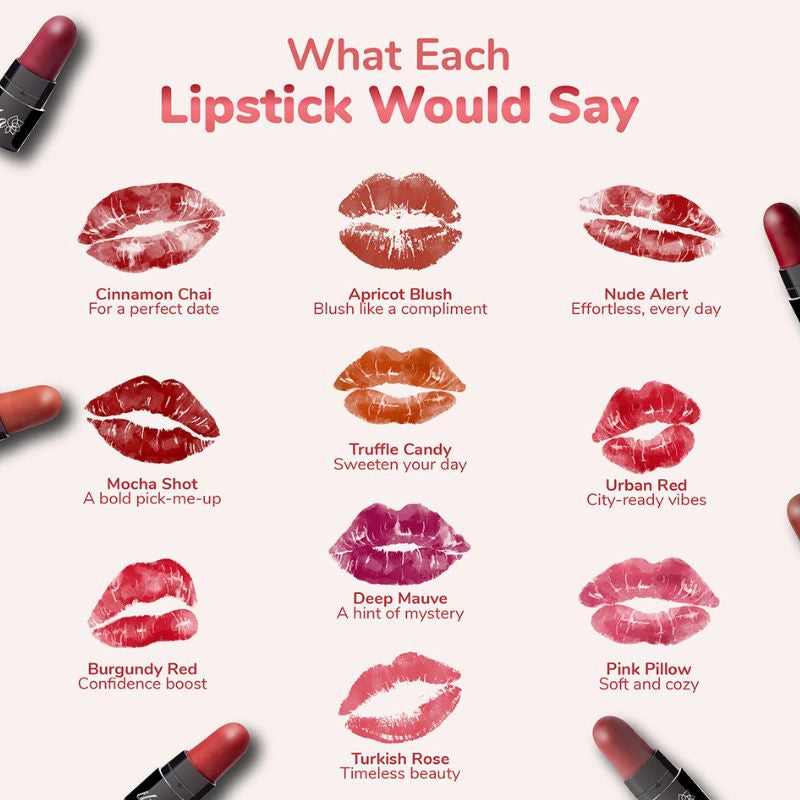 Iba Long Stay Matte Mini Lipstick Kit (Pack of 10), 12 g