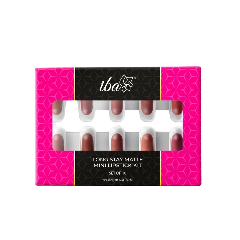 Iba Long Stay Matte Mini Lipstick Kit (Pack of 10)