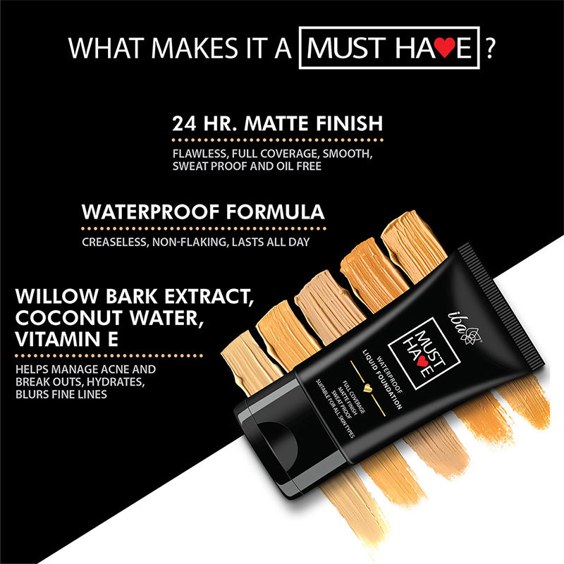 Iba Must Have Waterproof Liquid Foundation - Warm Caramel Features