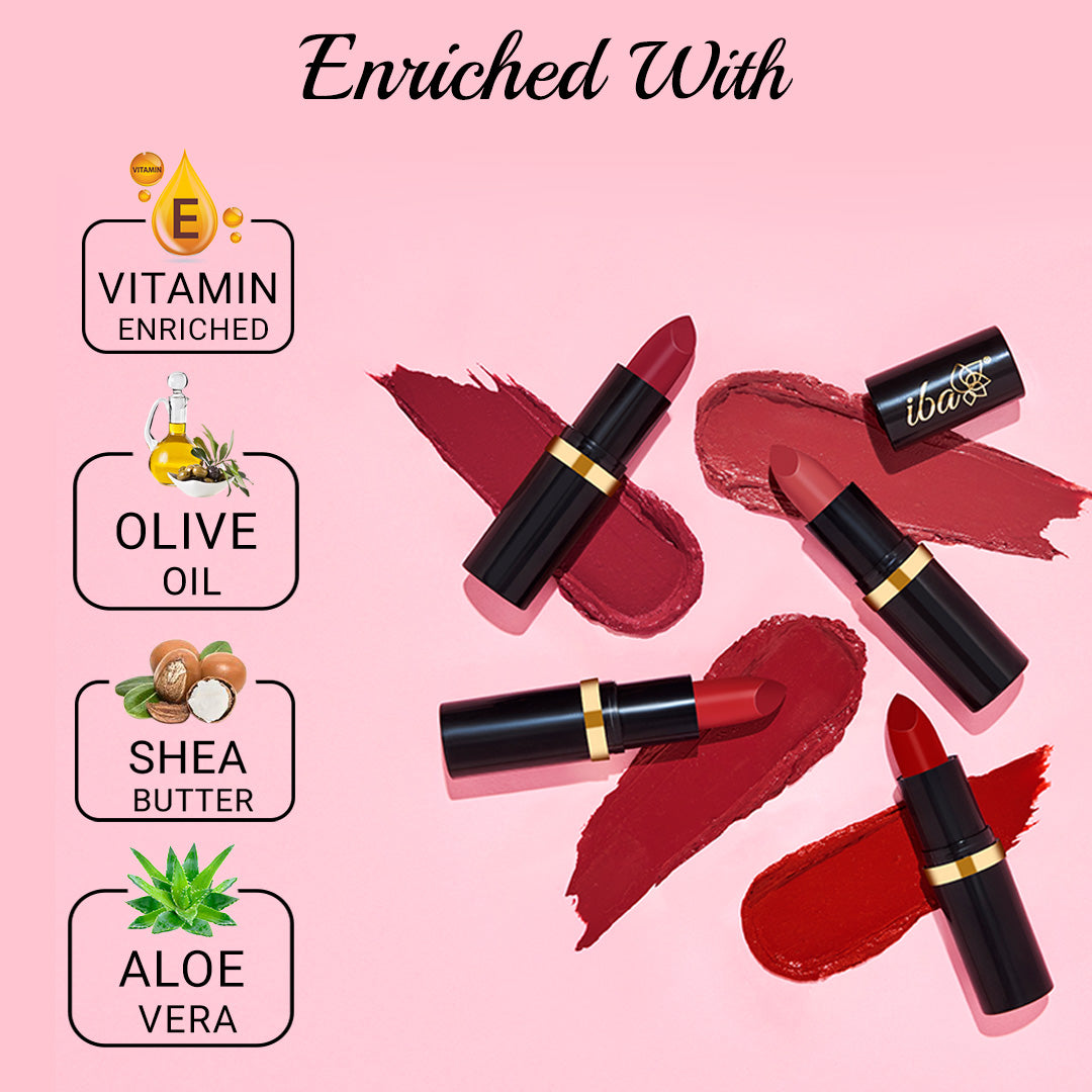 Iba Glossy Natural Lipstick Enriched With Vitamin E, Olive Oil,Shea butter & Aloe Vera