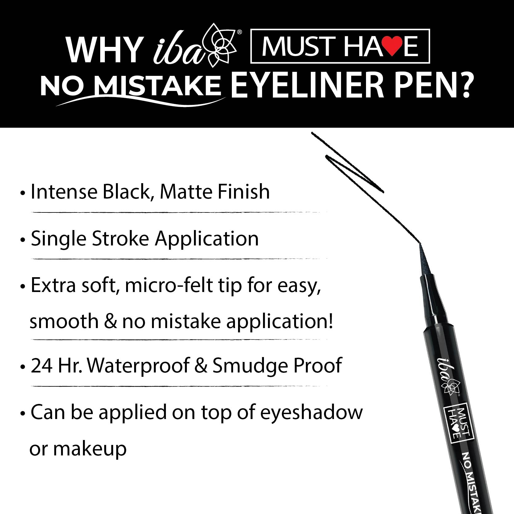 Buy Waterproof Eyeliner Pen Online at Offer Price - Iba Cosmetics