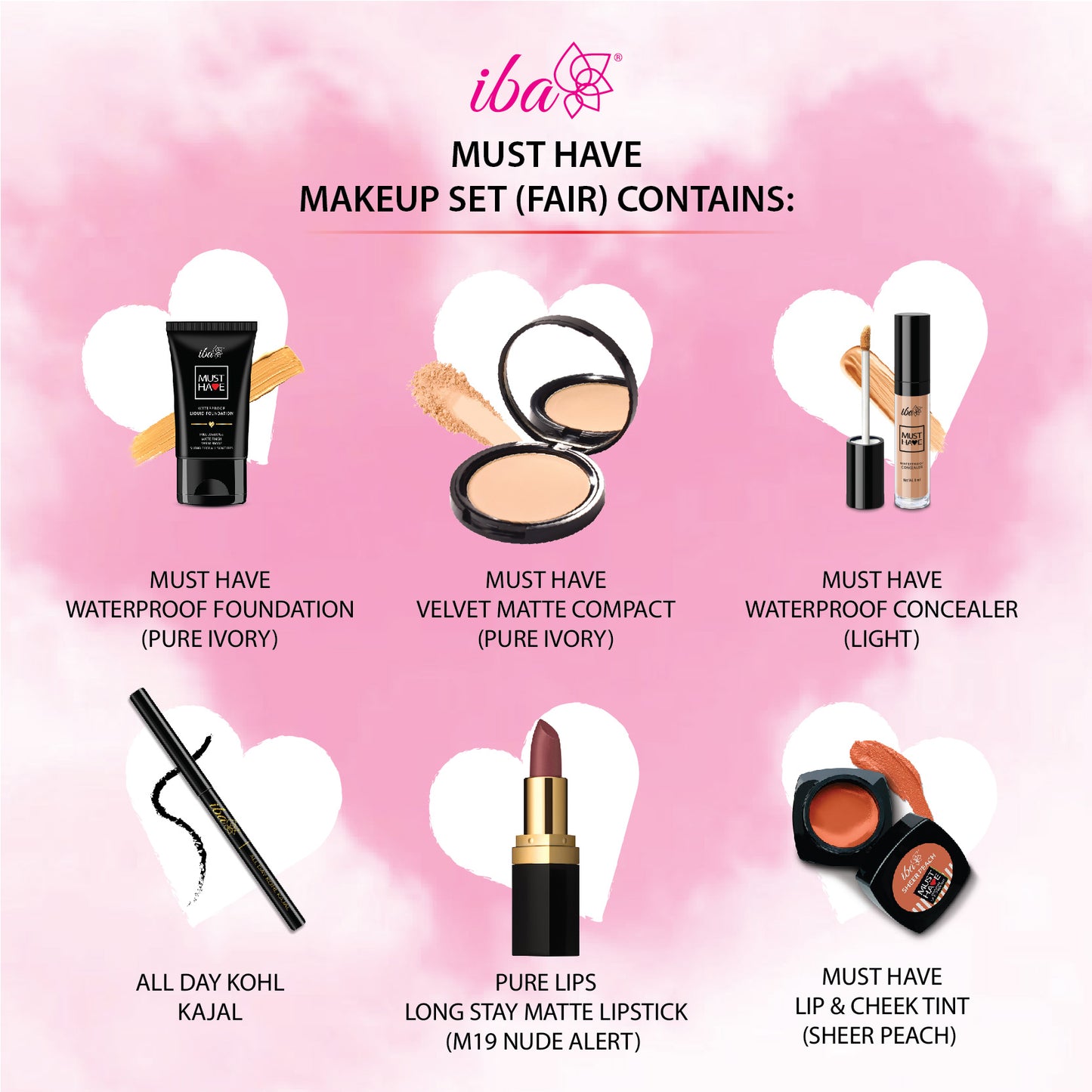 List Of Products In Iba Makeup Set - Fair