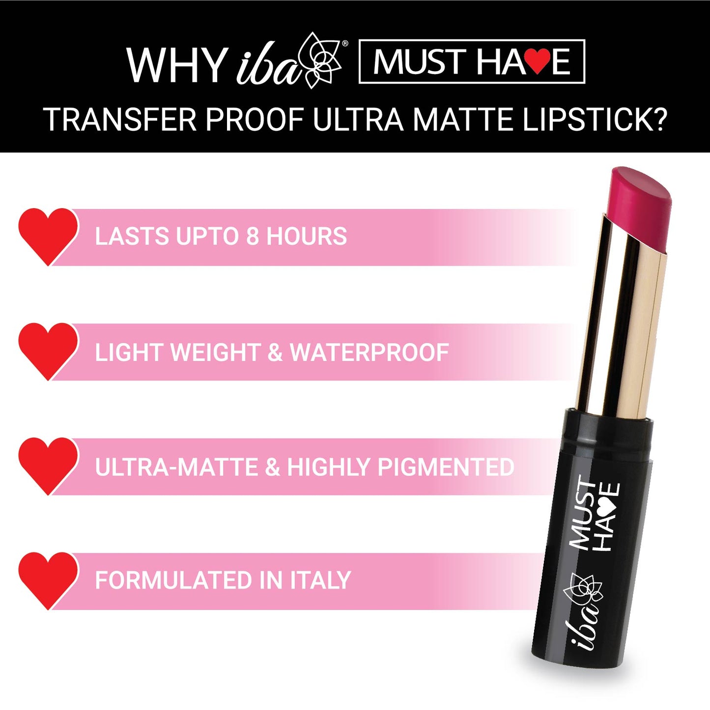 Iba Transfer Proof Lipstick Features