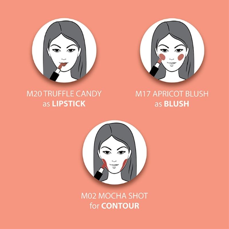 Lipstick, Blusher & Contour Stick All In One Pack