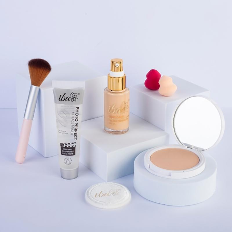 Iba Perfect Base Primer + Foundation + Compact Combo (Natural Beige)