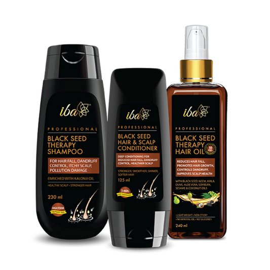 Iba Professional Black Seed Therapy Shampoo, Conditioner & Hair Oil Combo