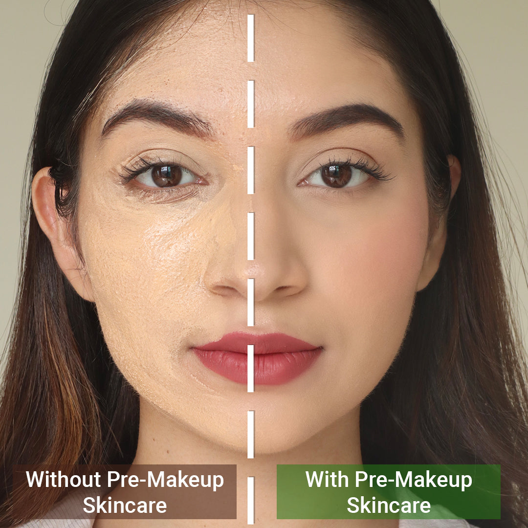 Without Pre Makeup Skincare Vs With Pre Makeup Skincare