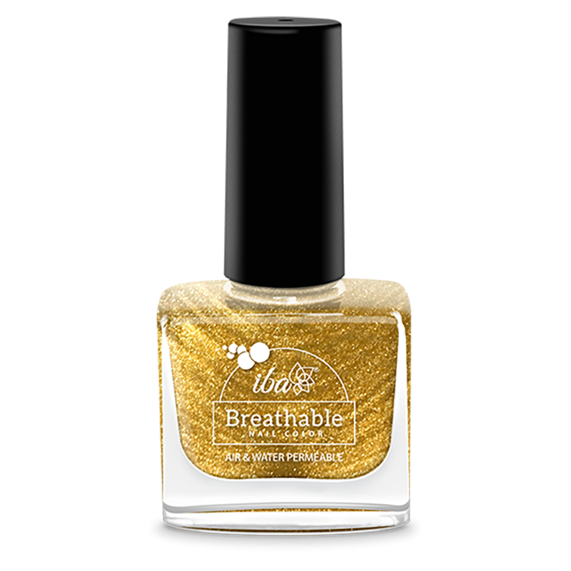 Iba Breathable Nail Color Gold Sparkle
