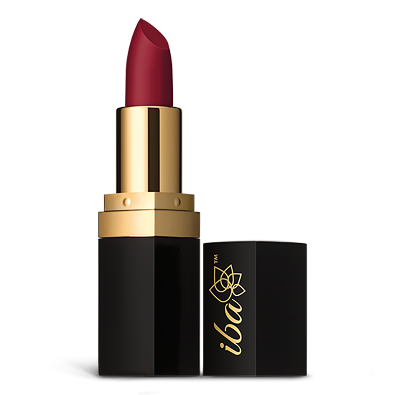 Iba Pure Lips Long Stay Matte Lipstick-M08 Burgundy Red, 4 g