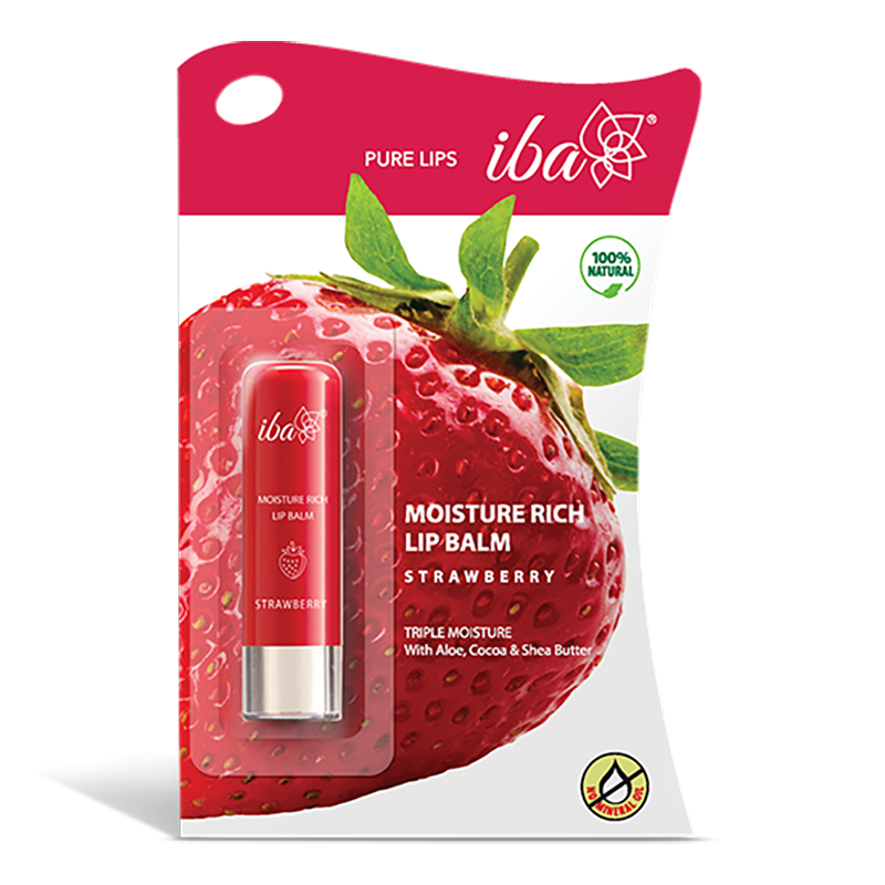 Iba Moisture Rich Lip Balm - Strawberry, 4.5 g